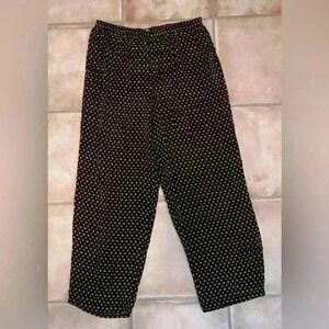 100% silk black and gold pajama pants for women; size M